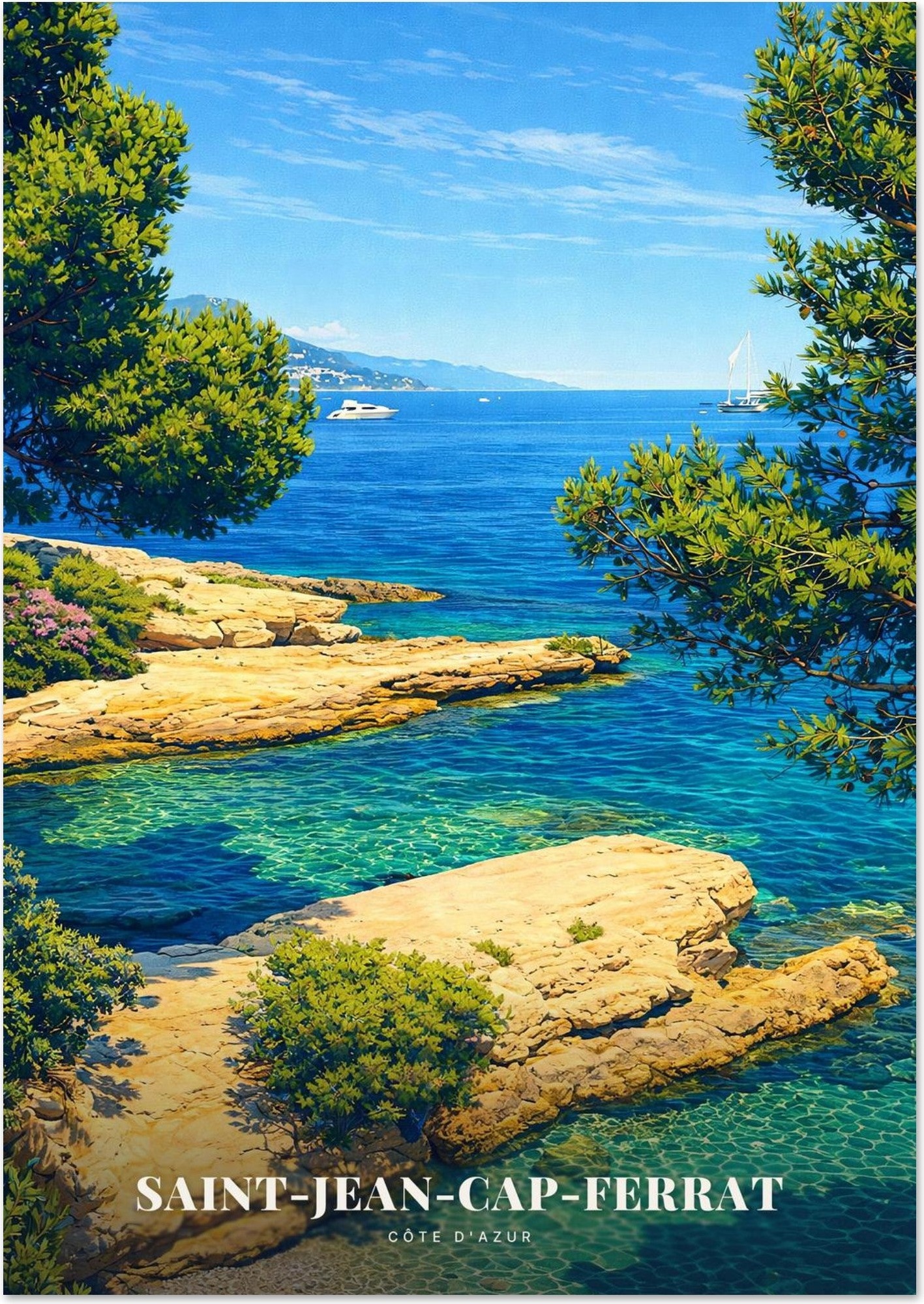 Affiche Saint-Jean-Cap-Ferrat — Côte d'Azur